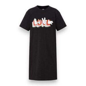 Uniqlo Ambush Minnie Hands Love black shirt dress